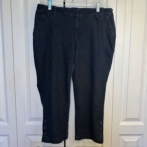 W62 Women's Dark Wash Signature Fit Denim Jean Capri Pants Size‎ 12 Stretch